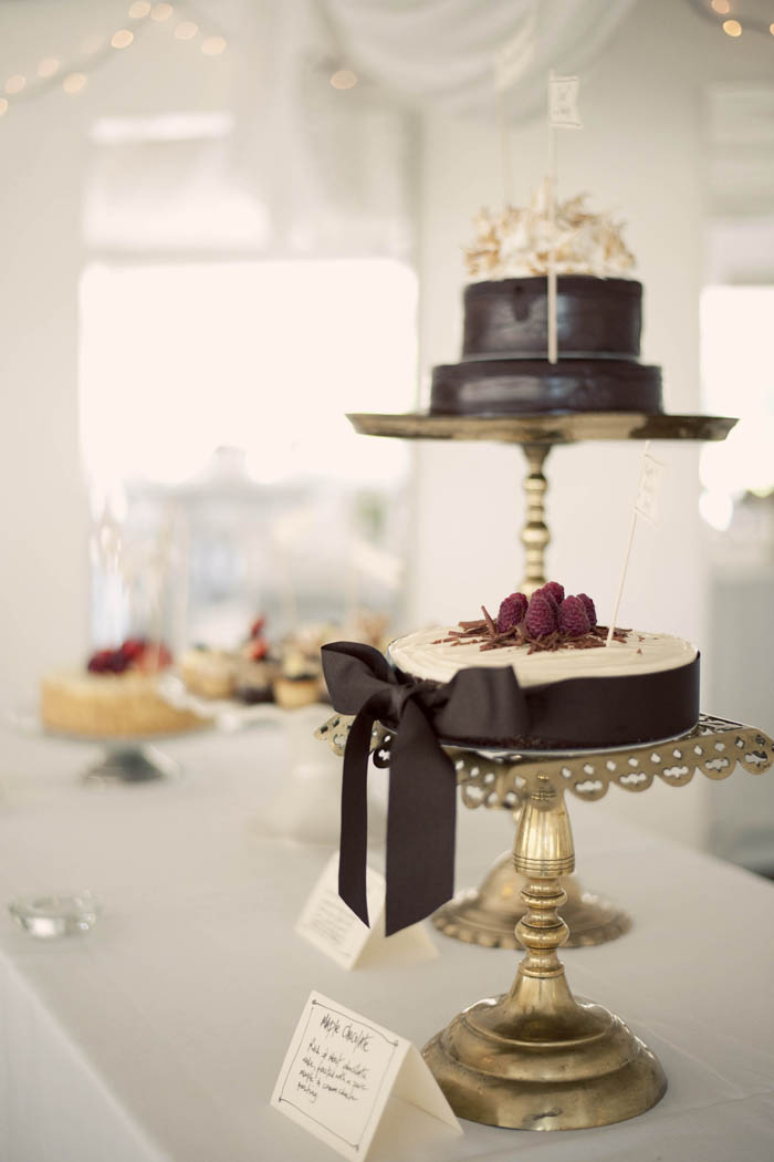 chocolate wedding cake metallic theme